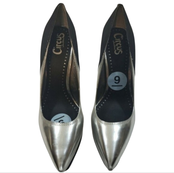 Circus by Sam Edelman~Woman Size 9~ Black/Silver Evening Platform Heel Shoes NEW - Picture 5 of 12